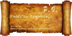Padács Izabella névjegykártya